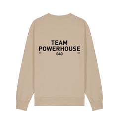 TEAM POWERHOUSE040 Crewneck Dust in Black Print